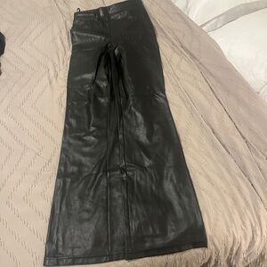 Aritzia faux leather flare pants